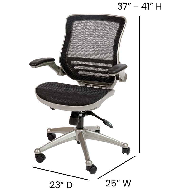 Flash Furniture Mid-Back Mesh Office Swivel Chair in Black and Graphite