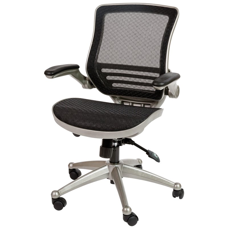 Flash Furniture Mid-Back Mesh Office Swivel Chair in Black and Graphite