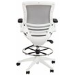 Flash Furniture Mesh Drafting Chair in Gray and White