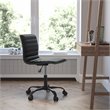 Flash Furniture Faux Leather Low Back Office Swivek Chair in Black