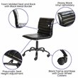 Flash Furniture Faux Leather Low Back Office Swivek Chair in Black