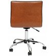 Flash Furniture Faux Leather Low Back Office Swivek Chair in Brown and Chrome