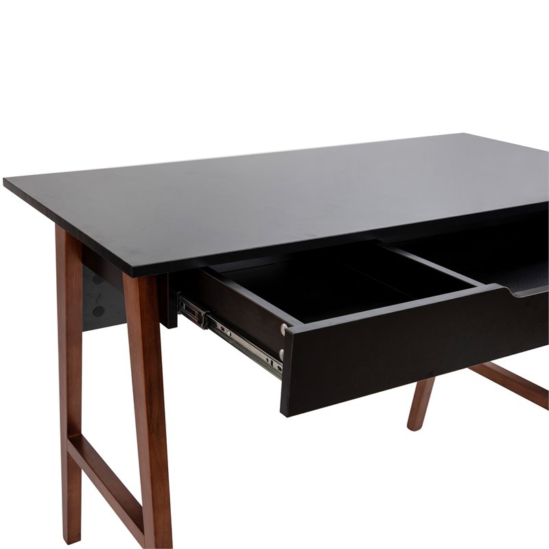 Flash Furniture Wooden Computer Desk in Black and Walnut