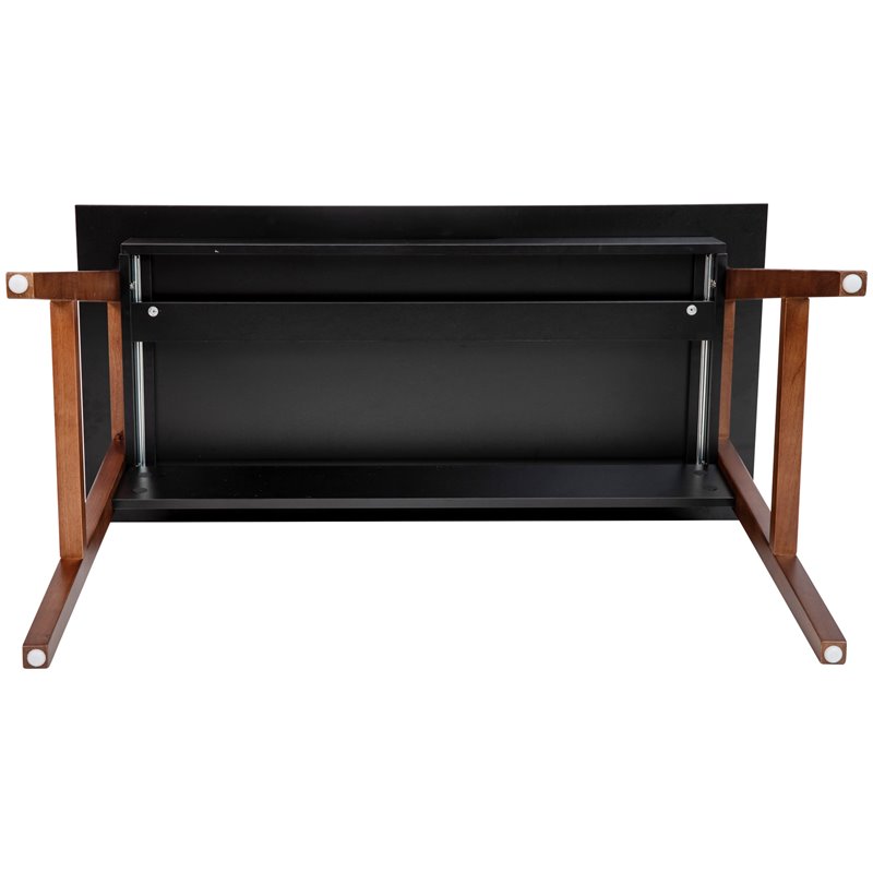 Flash Furniture Wooden Computer Desk in Black and Walnut