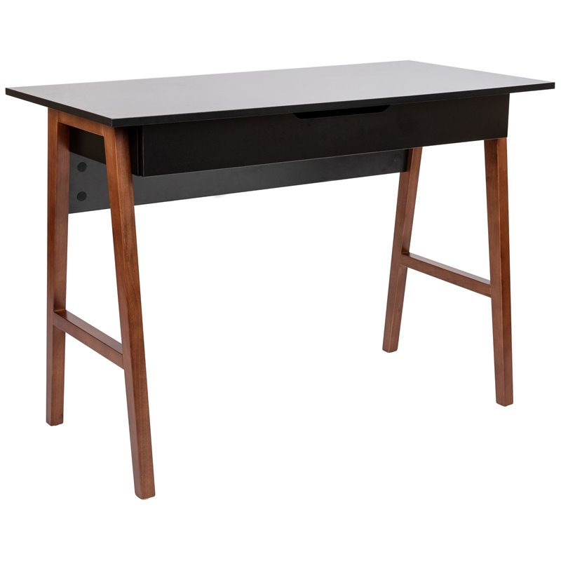Flash Furniture Wooden Computer Desk in Black and Walnut