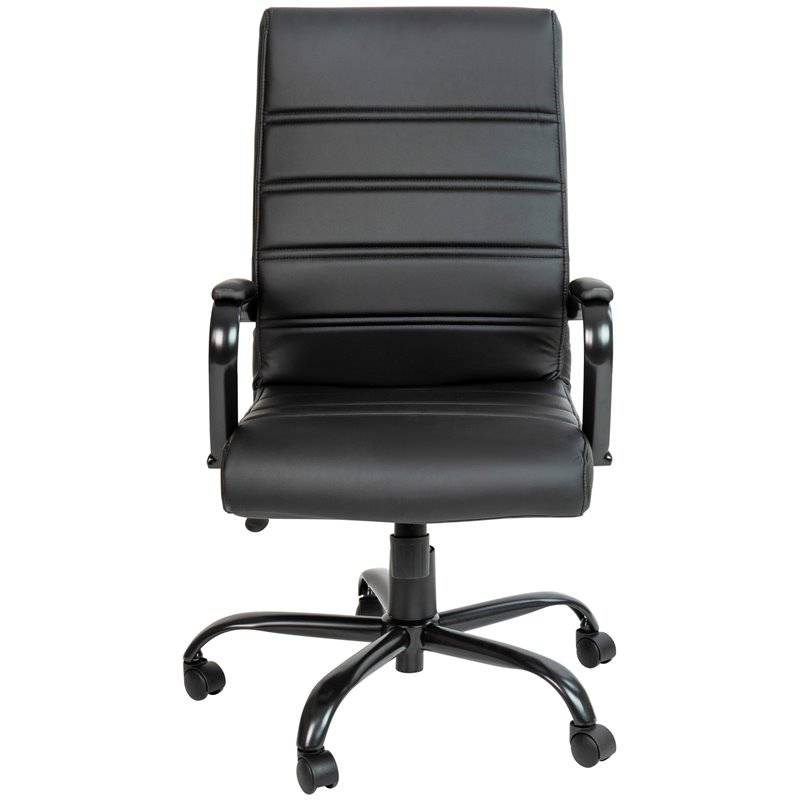 Flash Furniture Leather High Back Office Chair in Black