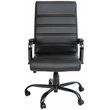 Flash Furniture Leather High Back Office Chair in Black