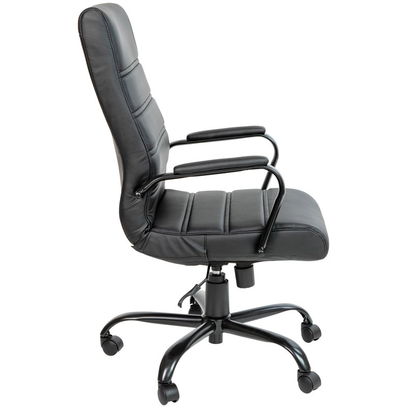Flash Furniture Leather High Back Office Chair in Black