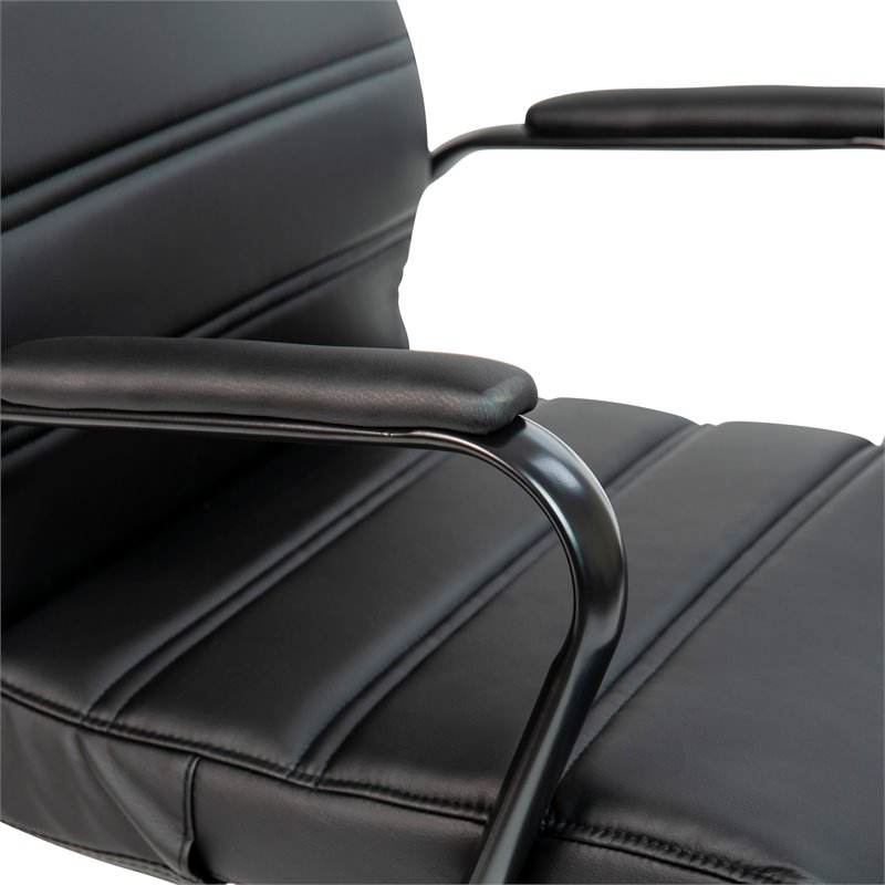 Flash Furniture Leather High Back Office Chair in Black