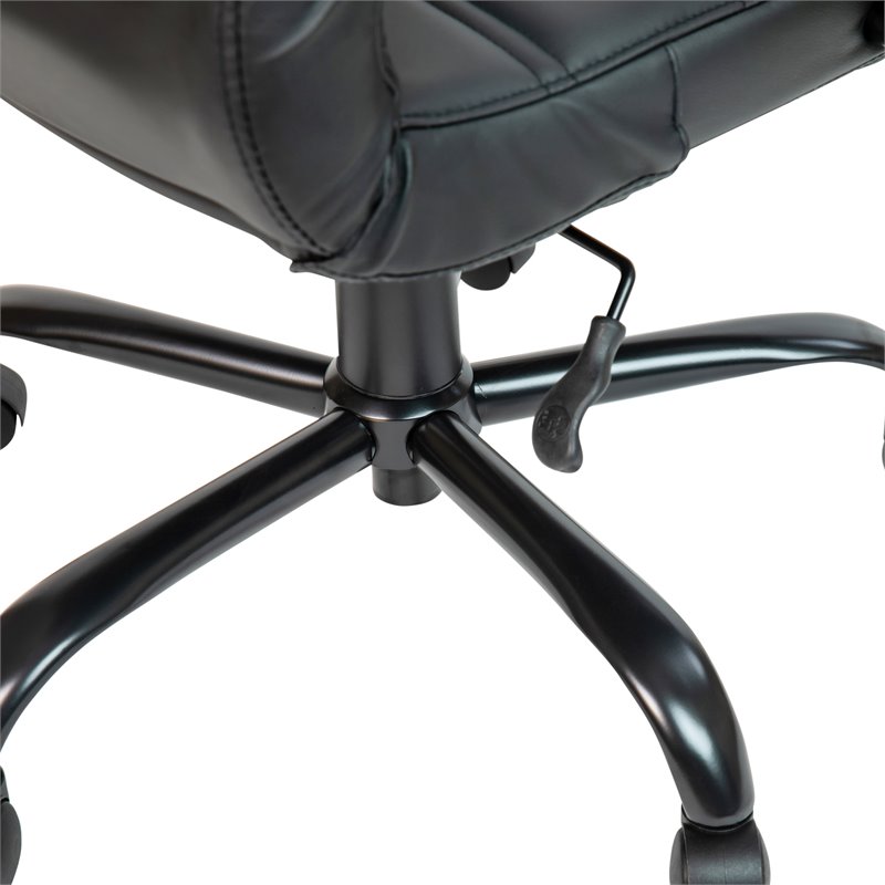 Flash Furniture Leather High Back Office Chair in Black