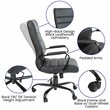 Flash Furniture Leather High Back Office Chair in Black