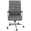 Flash Furniture Leather High Back Office Chair in Gray