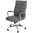 Flash Furniture Leather High Back Office Chair in Gray
