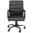 Flash Furniture Leather Mid-Back Office Swivel Chair in Black