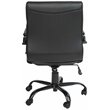 Flash Furniture Leather Mid-Back Office Swivel Chair in Black