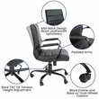 Flash Furniture Leather Mid-Back Office Swivel Chair in Black