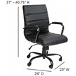 Flash Furniture Leather Mid-Back Office Swivel Chair in Black