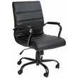 Flash Furniture Leather Mid-Back Office Swivel Chair in Black