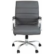 Flash Furniture Leather Mid-Back Office Swivel Chair in Gray