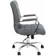 Flash Furniture Leather Mid-Back Office Swivel Chair in Gray