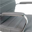 Flash Furniture Leather Mid-Back Office Swivel Chair in Gray