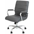 Flash Furniture Leather Mid-Back Office Swivel Chair in Gray