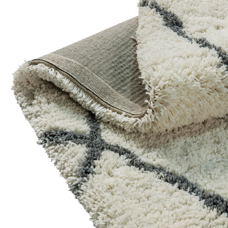 Flash Furniture 5' x 7' Polyester Area Rug in Ivory and Gray