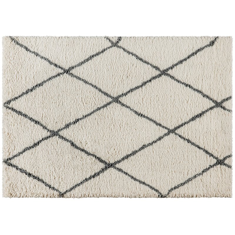 Flash Furniture 5' x 7' Polyester Area Rug in Ivory and Gray