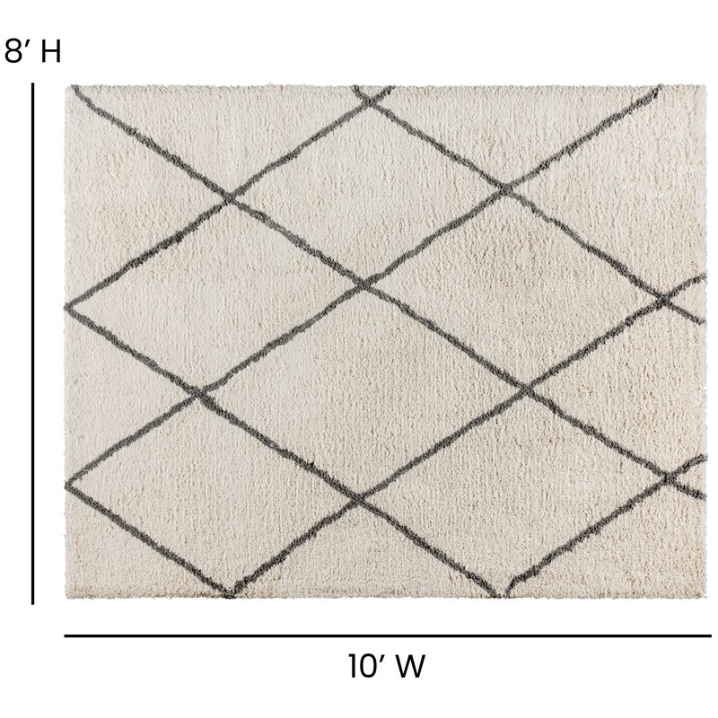 Flash Furniture 8' x 10' Polyester Area Rug in Ivory and Gray