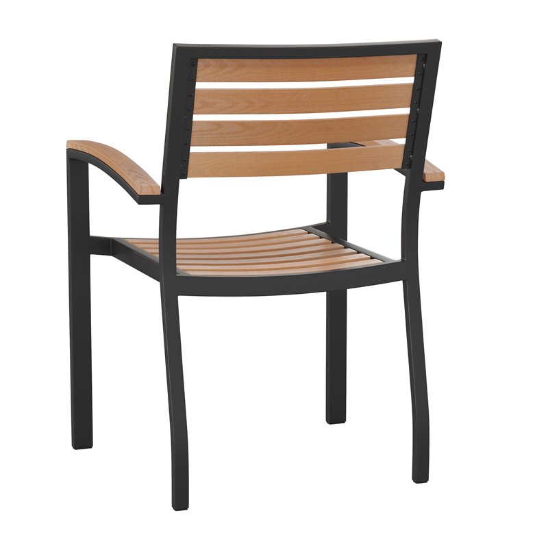 Flash Furniture Stackable All-Weather Aluminum Patio Chairs in Brown (Set of 2)