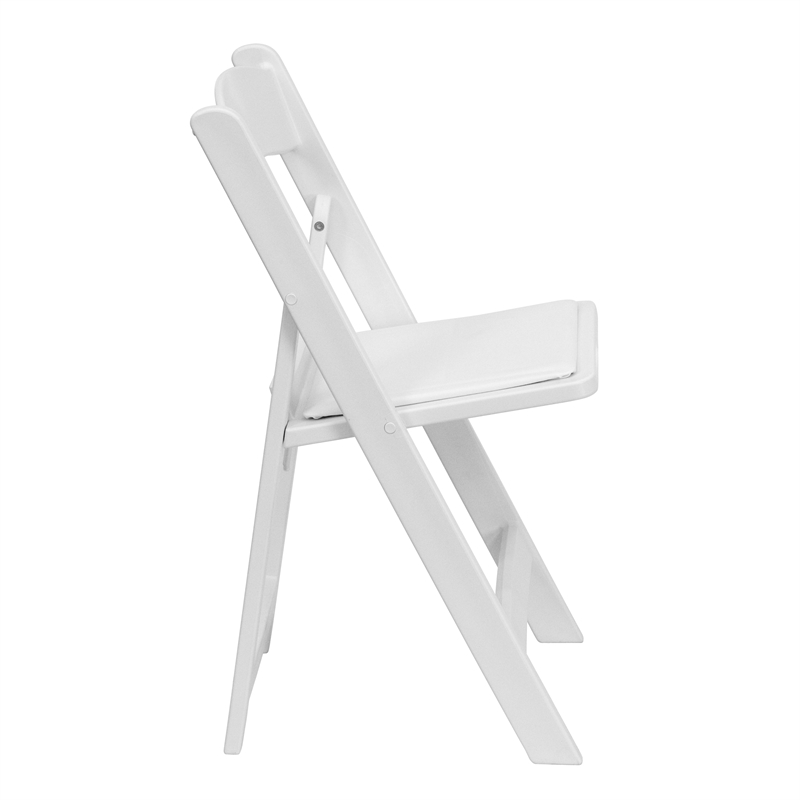 Flash Furniture Hercules Resin and Vinyl Folding Chair in White (Set of 2)