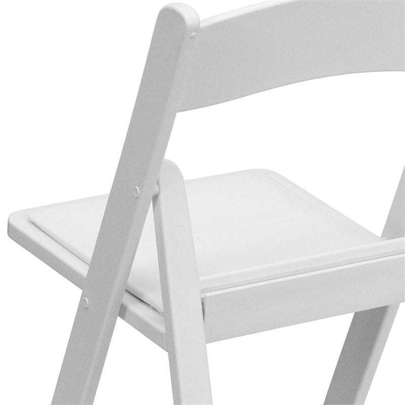 Flash Furniture Hercules Resin and Vinyl Folding Chair in White (Set of 2)
