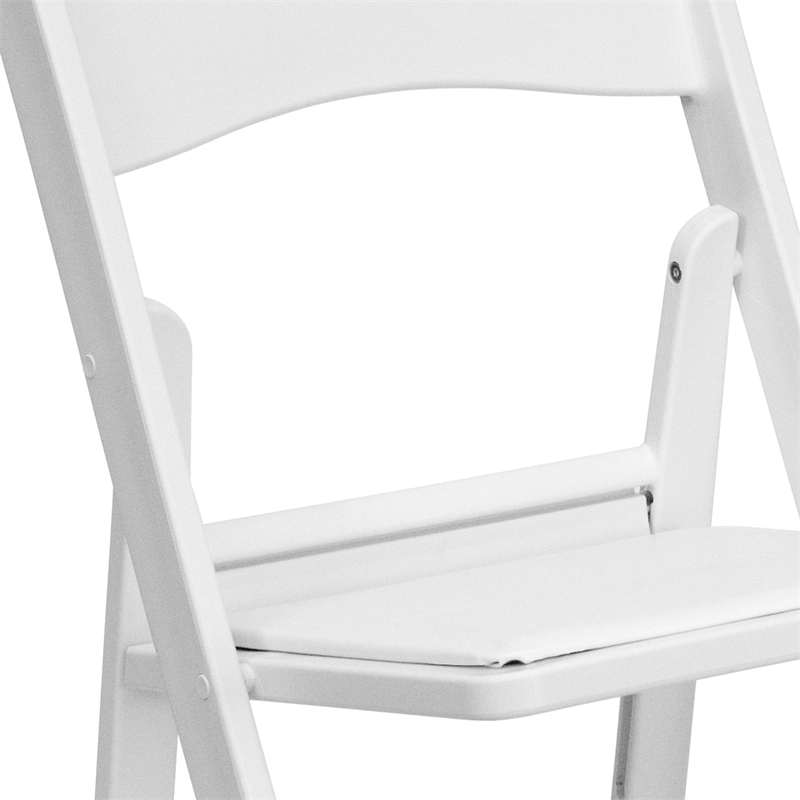 Flash Furniture Hercules Resin and Vinyl Folding Chair in White (Set of 2)