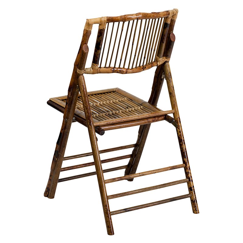 Flash Furniture American Champion Bamboo Folding Chair in Natural (Set of 2)