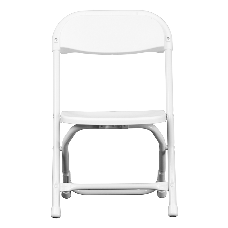 Flash Furniture Plastic and Metal Kid Folding Chair in White (Set of 2)