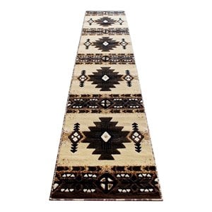 Flash Furniture Mohave 28.8&quot x 121.32&quot Olefin Fabric Area Rug in Brown