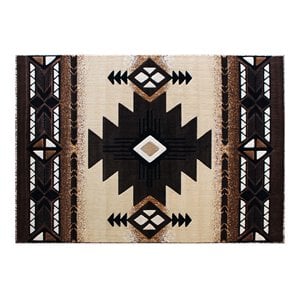 Flash Furniture Mohave 60&quot x 84&quot Southwestern Olefin Fabric Area Rug in Brown