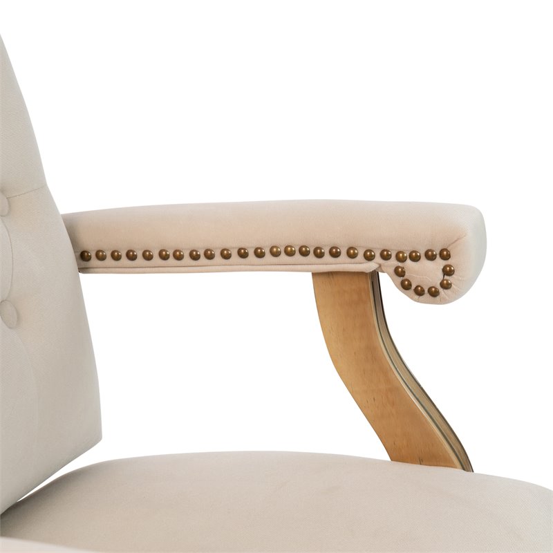 Flash Furniture Microfiber Fabric Executive Swivel Office Chair in Ivory