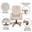 Flash Furniture Microfiber Fabric Executive Swivel Office Chair in Ivory
