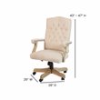 Flash Furniture Microfiber Fabric Executive Swivel Office Chair in Ivory