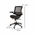 Flash Furniture Metal Executive Office Chair with Flip-Up Arms in Black