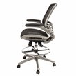 Flash Furniture Metal Drafting Chair with Flip-Up Arms in Black/Graphite Silver