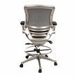 Flash Furniture Metal Drafting Chair with Flip-Up Arms in Black/Graphite Silver