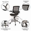 Flash Furniture Metal Drafting Chair with Flip-Up Arms in Black/Graphite Silver