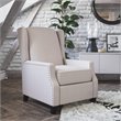 Flash Furniture Prescott Wing Back Fabric Pocket Spring Recliner in Cream