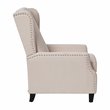 Flash Furniture Prescott Wing Back Fabric Pocket Spring Recliner in Cream