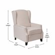 Flash Furniture Prescott Wing Back Fabric Pocket Spring Recliner in Cream