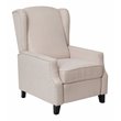 Flash Furniture Prescott Wing Back Fabric Pocket Spring Recliner in Cream