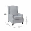 Flash Furniture Prescott Wing Back Fabric Pocket Spring Recliner in Gray