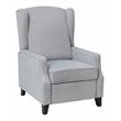 Flash Furniture Prescott Wing Back Fabric Pocket Spring Recliner in Gray